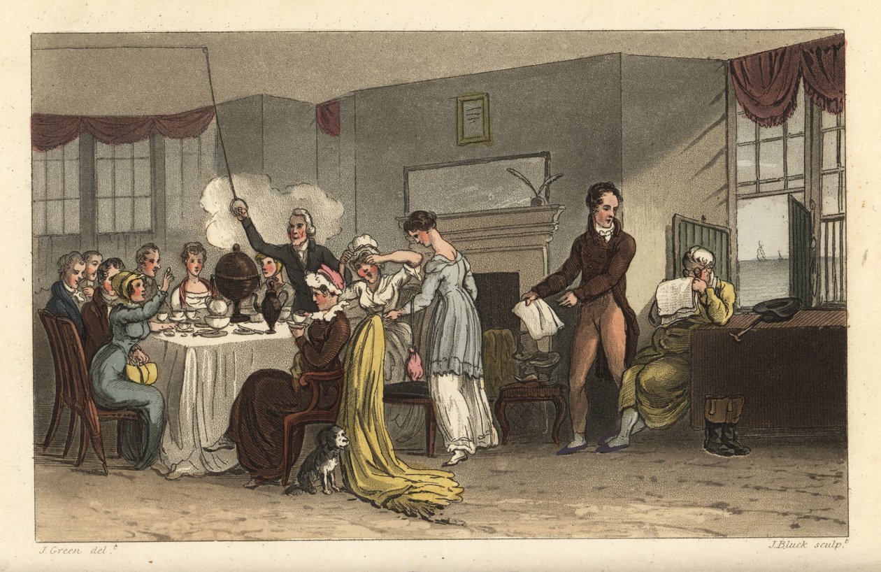 Ontbijtkamer van de Old Bell Inn, Scarborough door Thomas Rowlandson