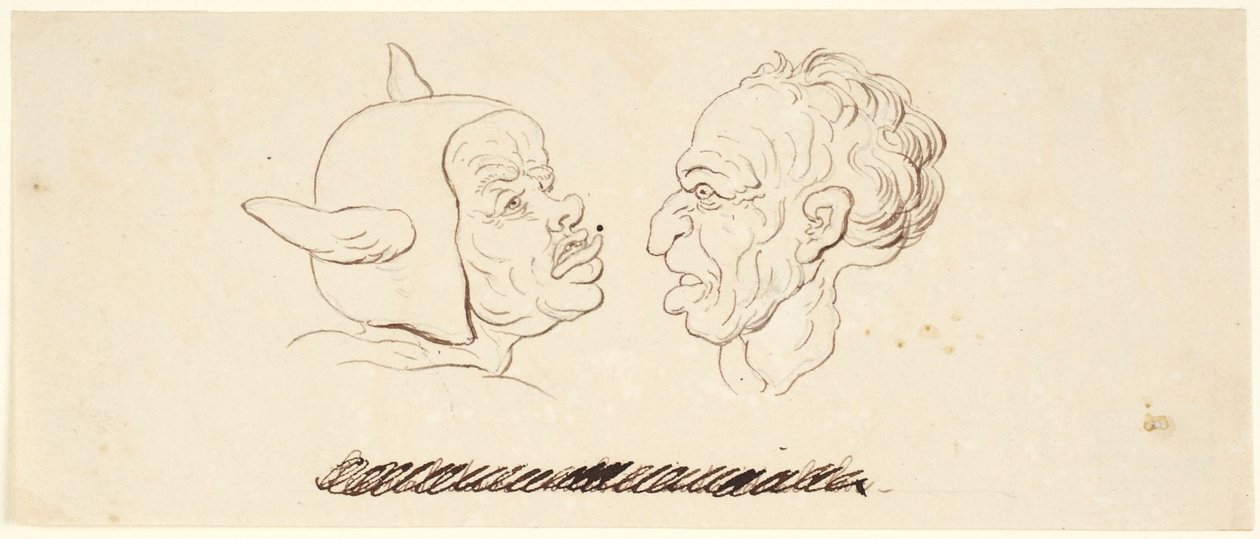 Karikaturen: Sensueel verlangen door Thomas Rowlandson