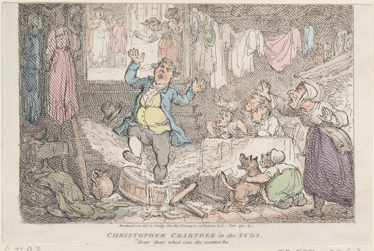 Christopher Crabtree in het Schuim: Lieve, lieve wat kan er aan de hand zijn, 1807 door Thomas Rowlandson