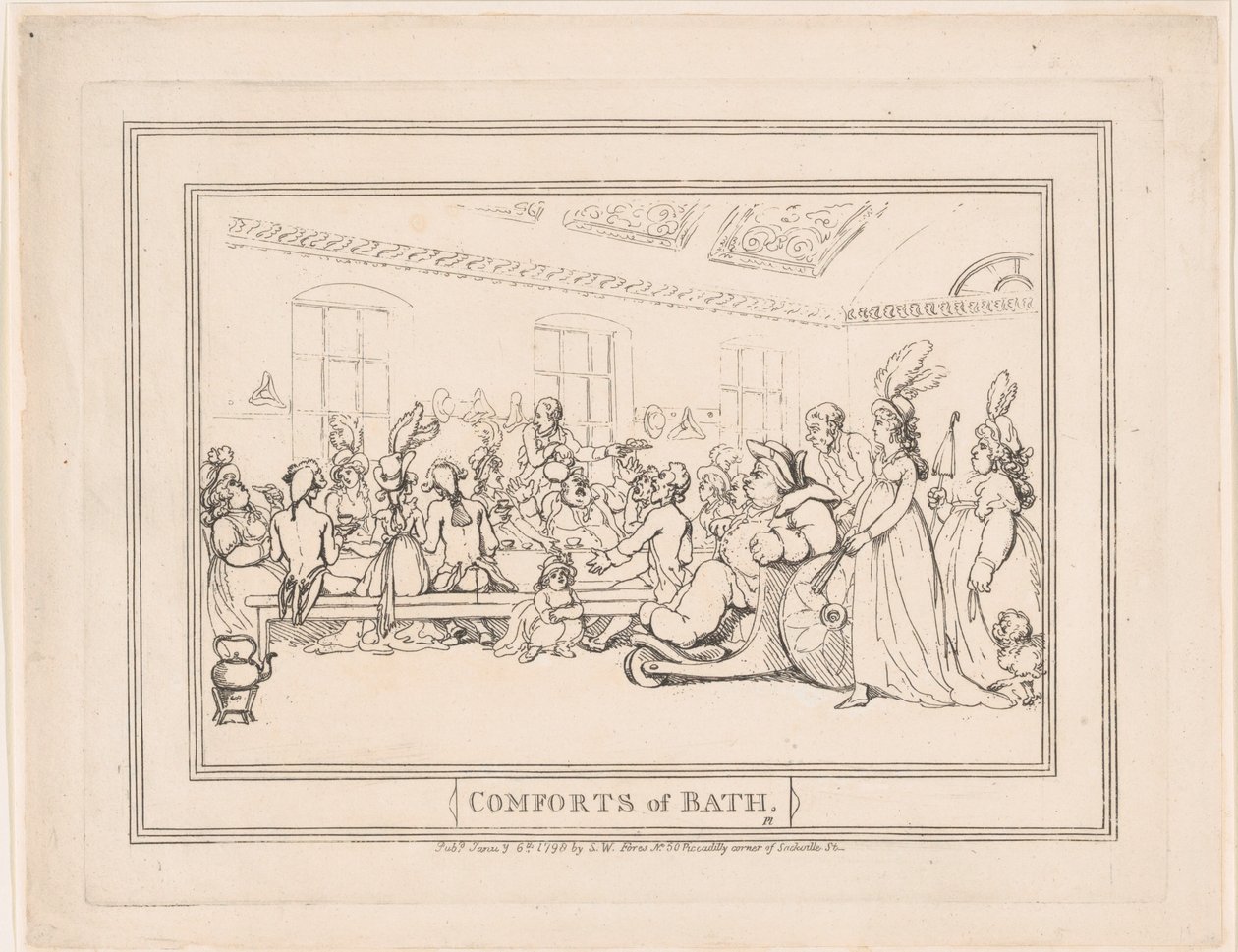 Comforts of Bath, plaat 11 door Thomas Rowlandson