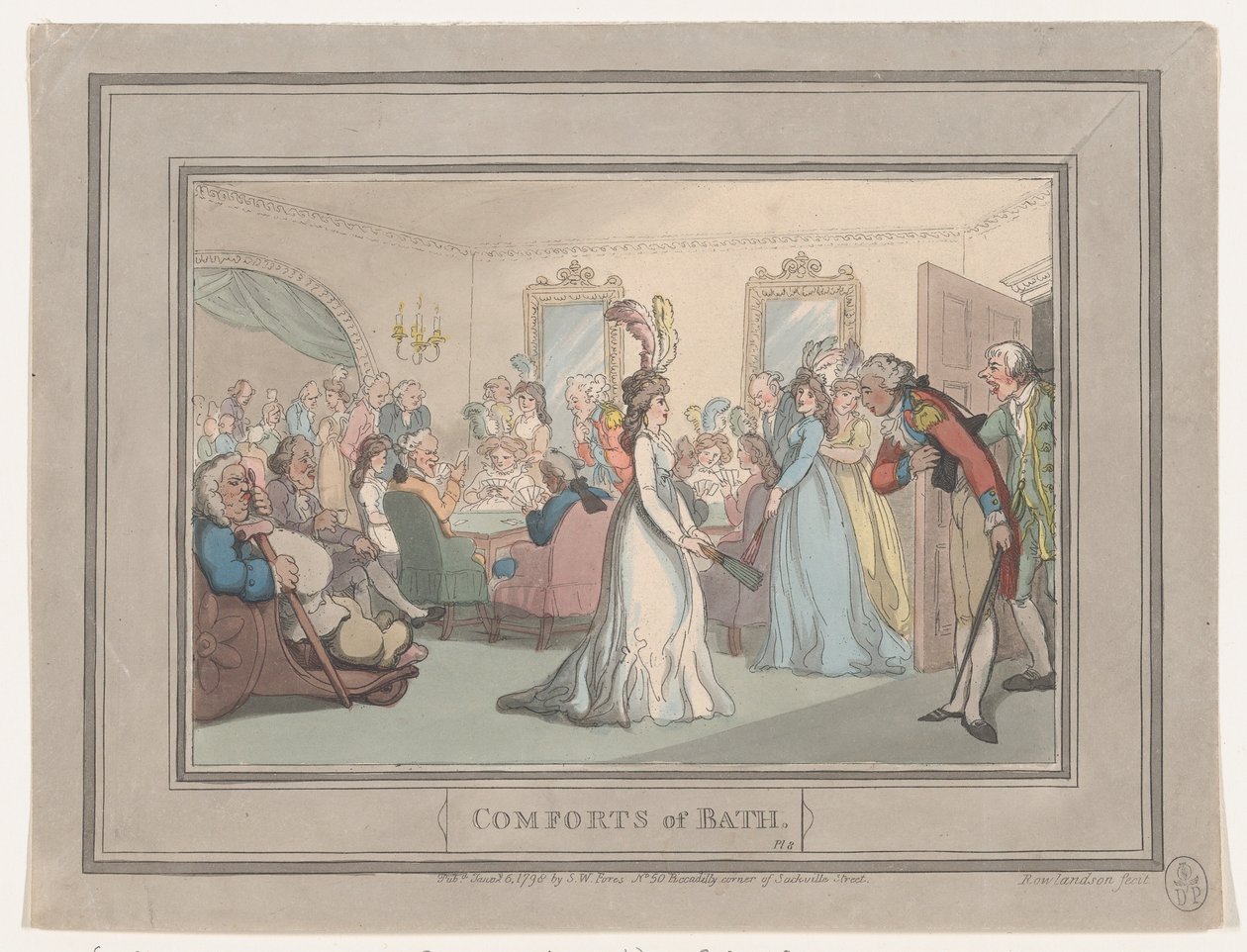 Comforts of Bath, Plaat 8, 6 januari 1798 door Thomas Rowlandson