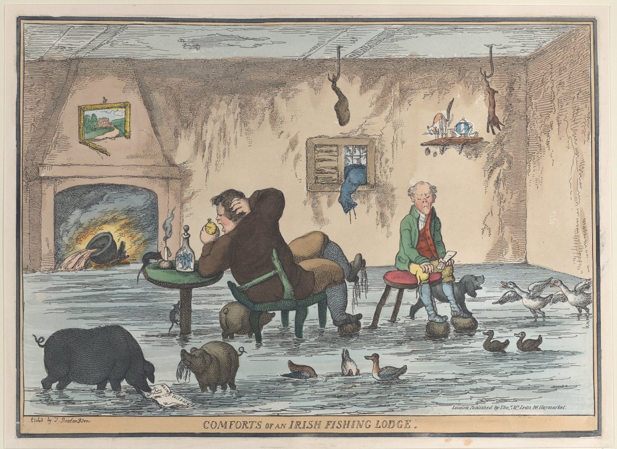 Comforts van een Ierse visserij lodge, 12 mei 1812 door Thomas Rowlandson