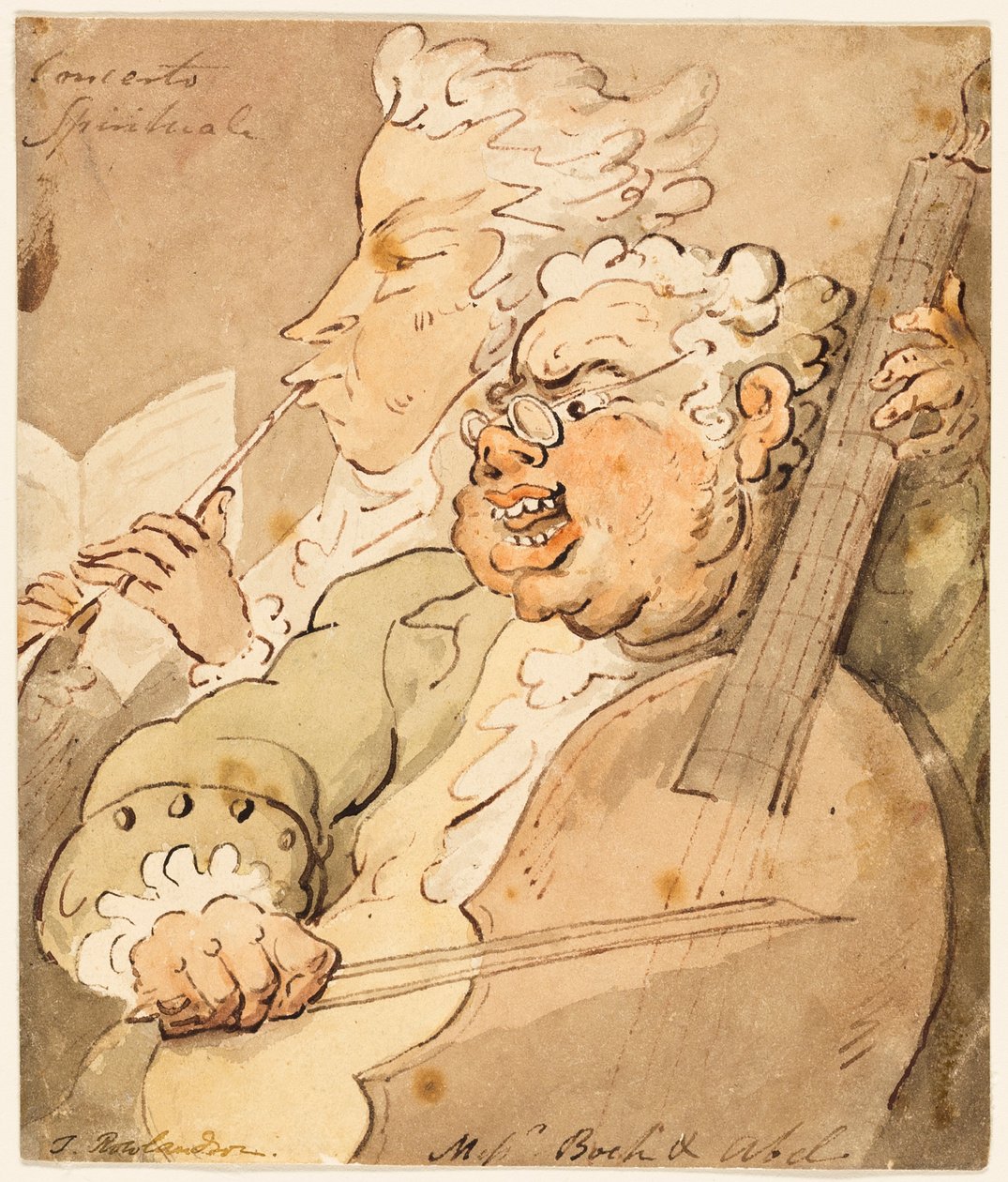 Concerto Spirituale met boodschappers Boch en Abel door Thomas Rowlandson
