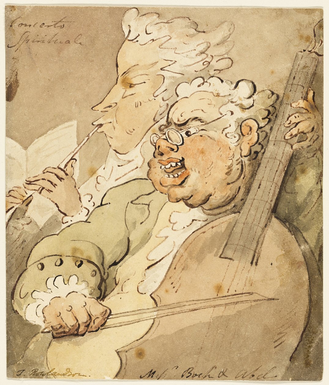 Concerto Spirituale met boodschappers Boch en Abel door Thomas Rowlandson