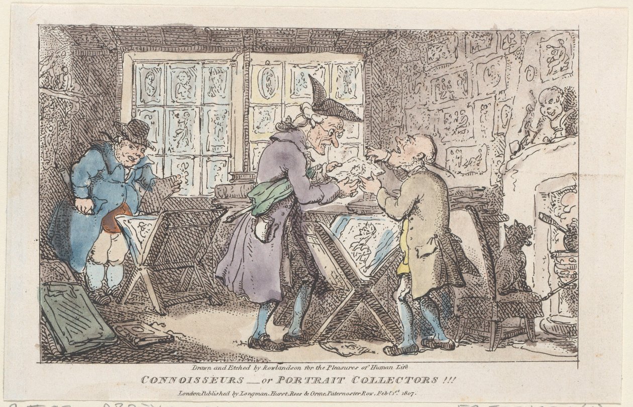 Kenners of Portretverzamelaars!!!, 1807 door Thomas Rowlandson