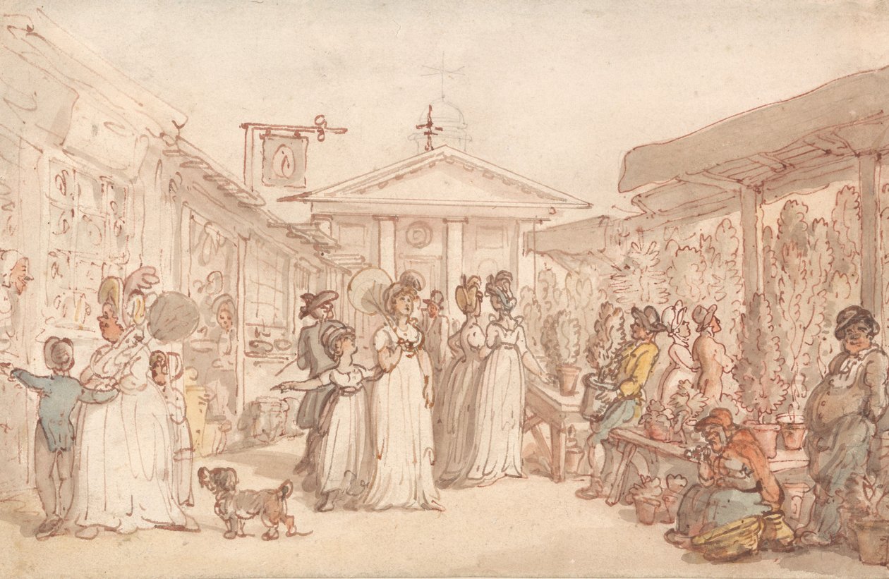 De markt van Covent Garden door Thomas Rowlandson
