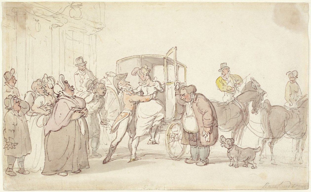 Vertrekscène door Thomas Rowlandson