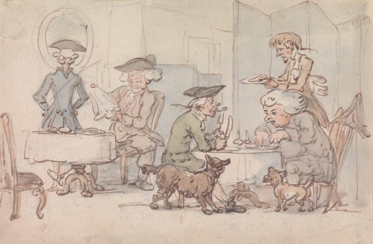 Gasten in een ‘chop shop’ door Thomas Rowlandson