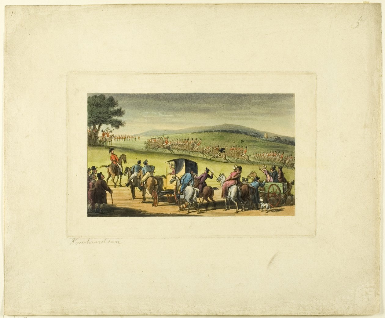 Doctor Syntax bij een Recensie, uit De Tour van Doctor Syntax door Thomas Rowlandson