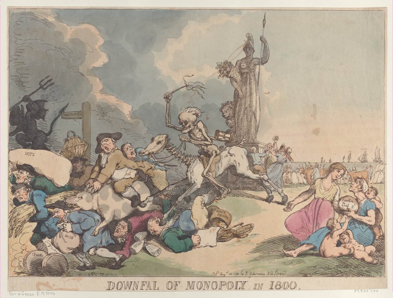 Ondergang van het Monopolie in 1800, 14 augustus 1800 door Thomas Rowlandson