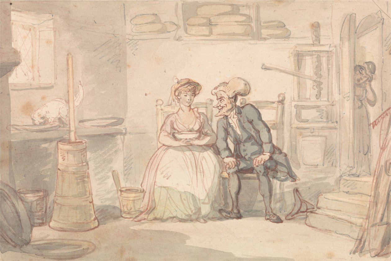 Dr. Syntax  Dairymaid door Thomas Rowlandson