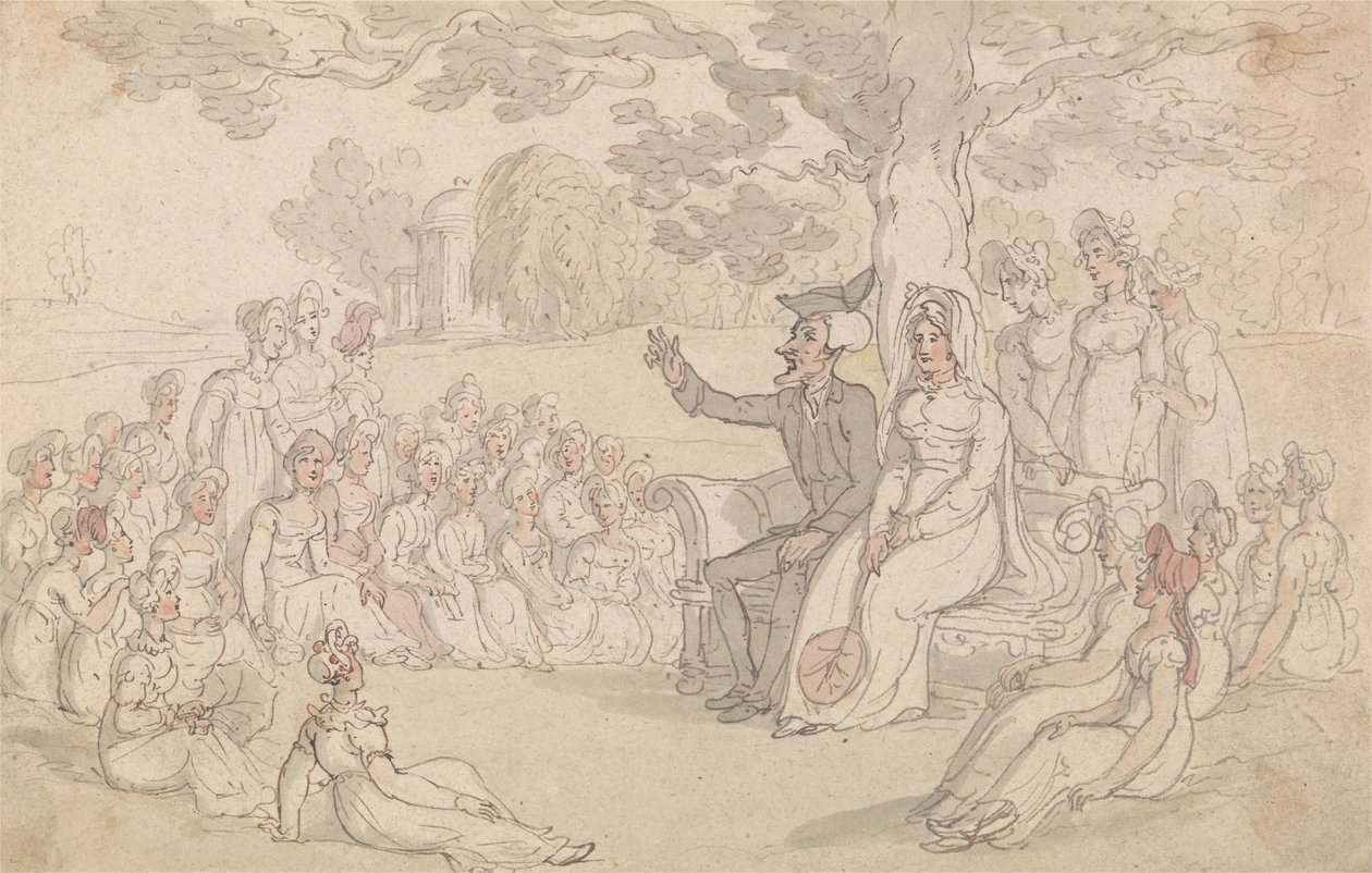 Dr. Syntax bezoekt een meisjesinternaat door Thomas Rowlandson