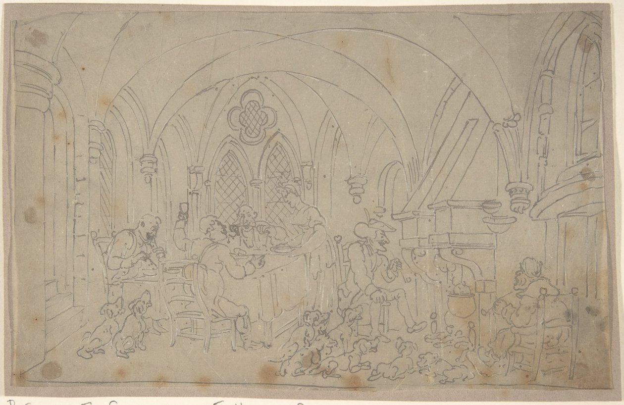 Dr. Syntax en de gepensioneerde vossenjagers door Thomas Rowlandson