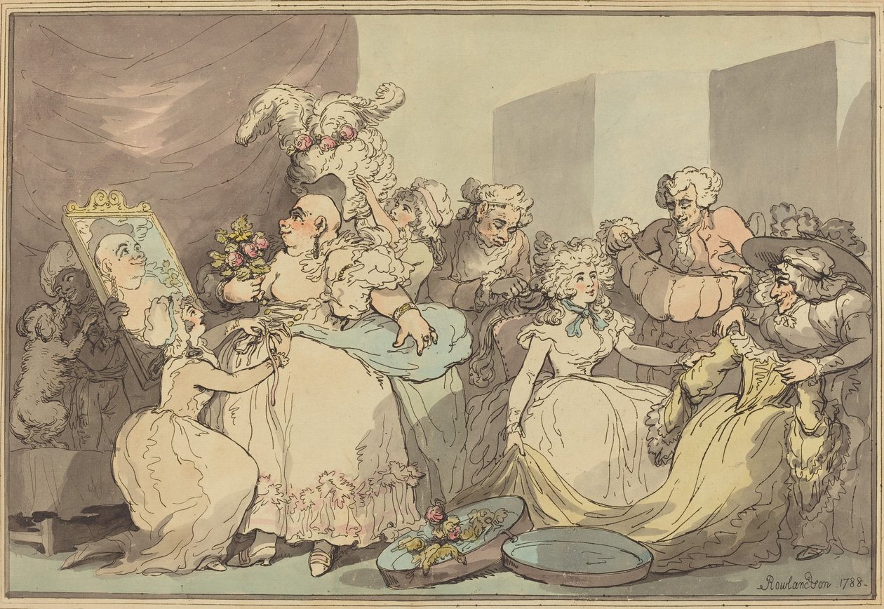 Aankleden voor een verjaardag, 1788 door Thomas Rowlandson