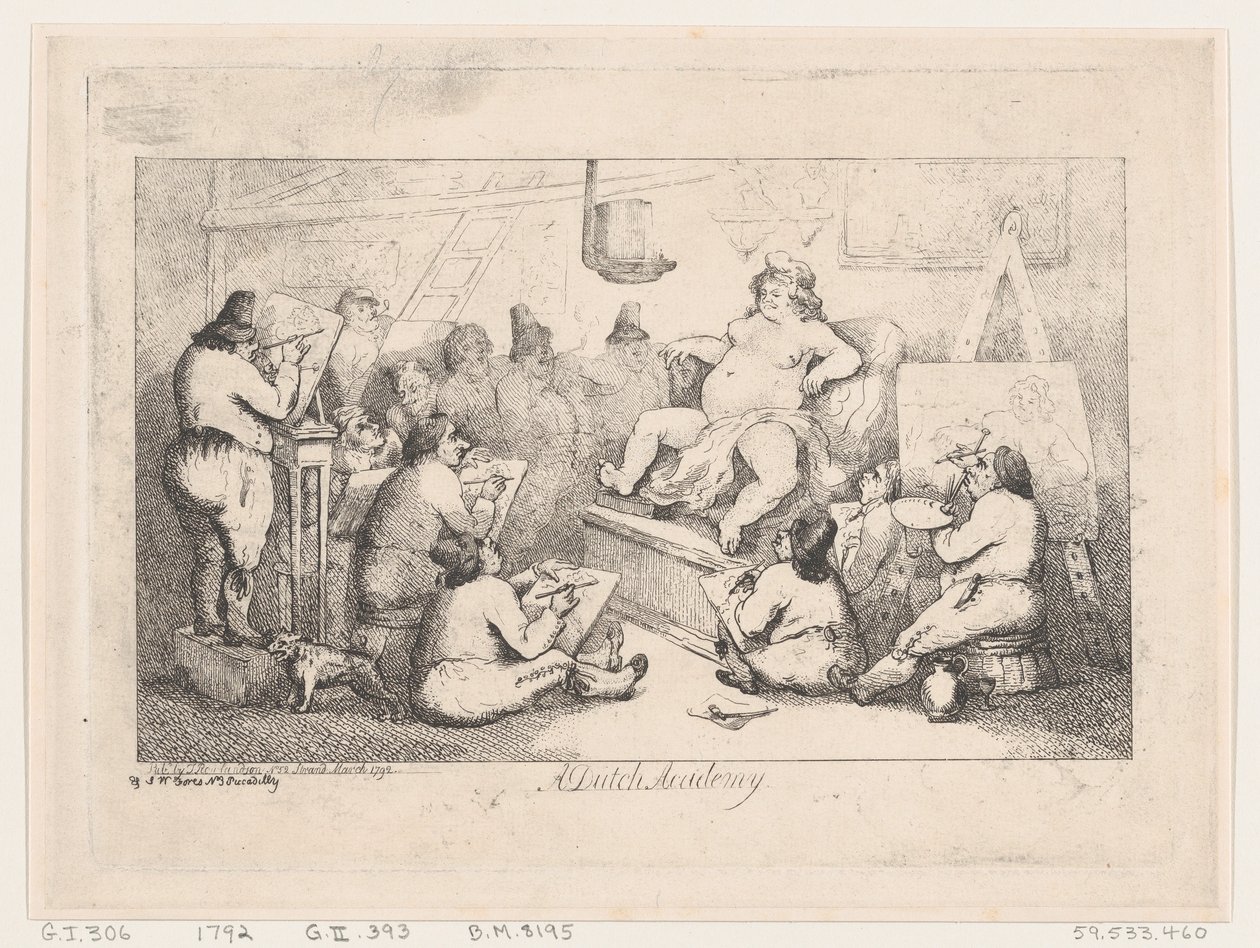 Nederlandse Academie, maart 1792 door Thomas Rowlandson