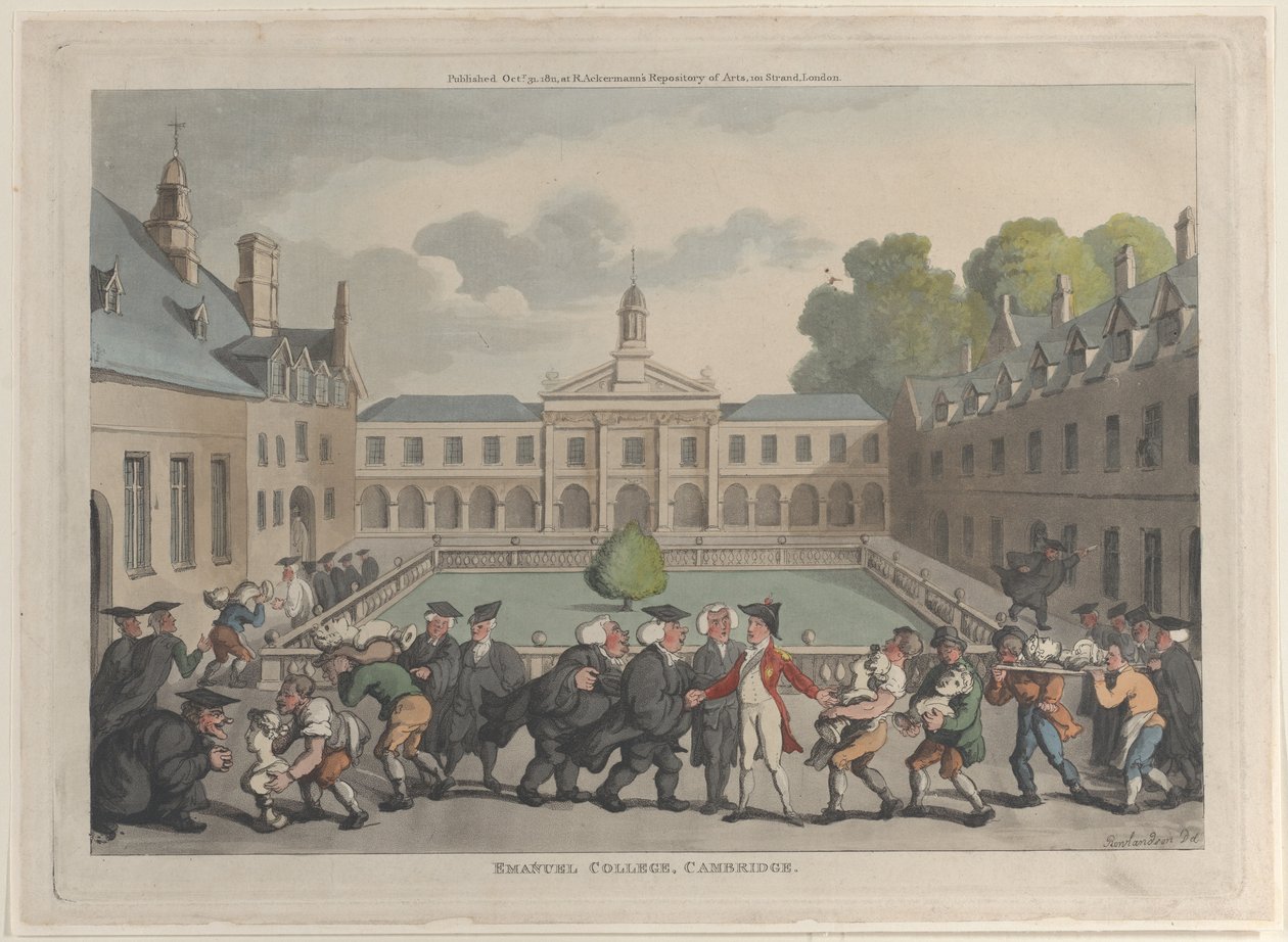 Emanuel College, Cambridge, 31 oktober 1811 door Thomas Rowlandson