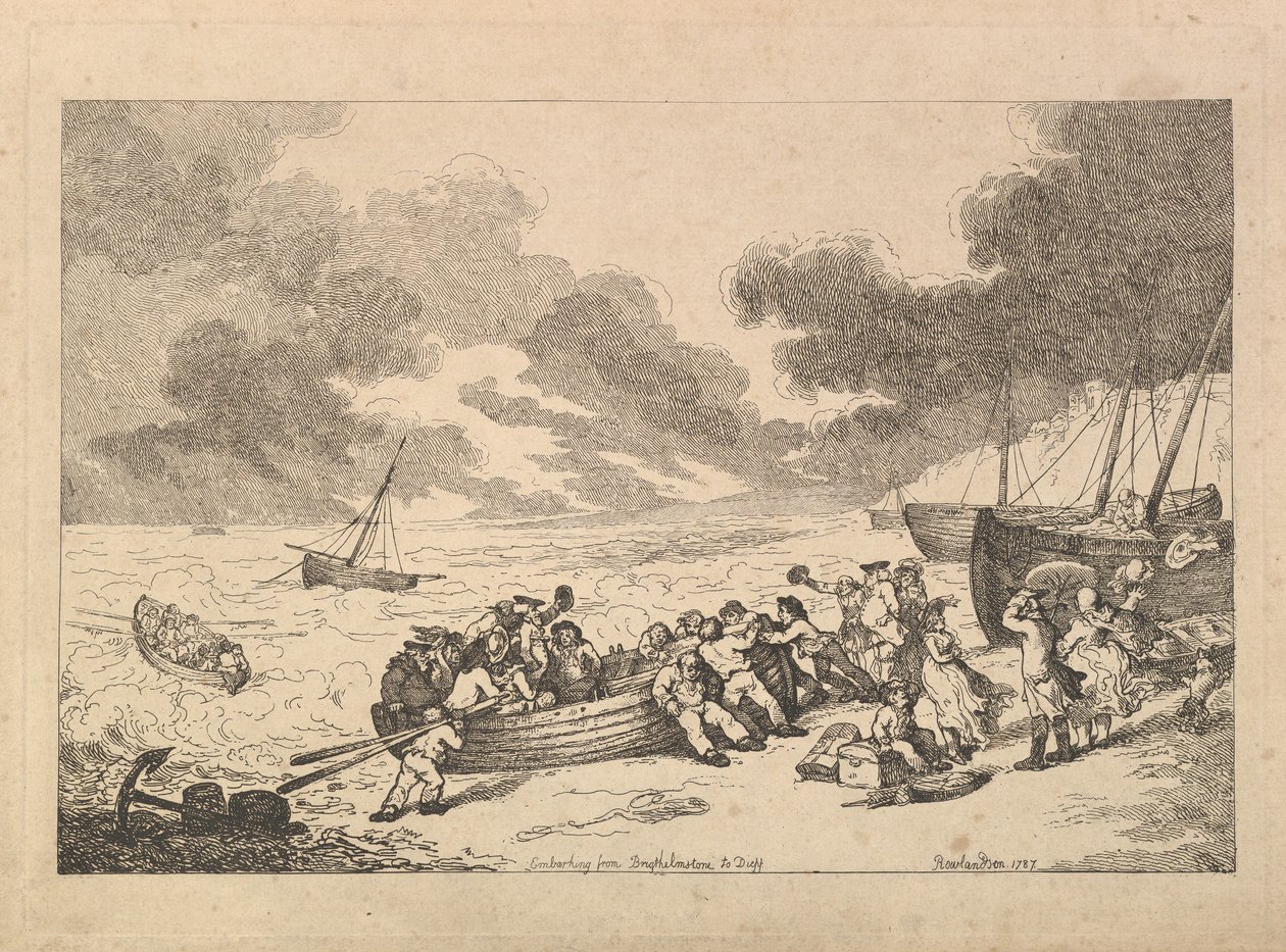 Inscheping van Brighthelmstone naar Dieppe, uit Imitations of Modern Drawings, 1787 door Thomas Rowlandson
