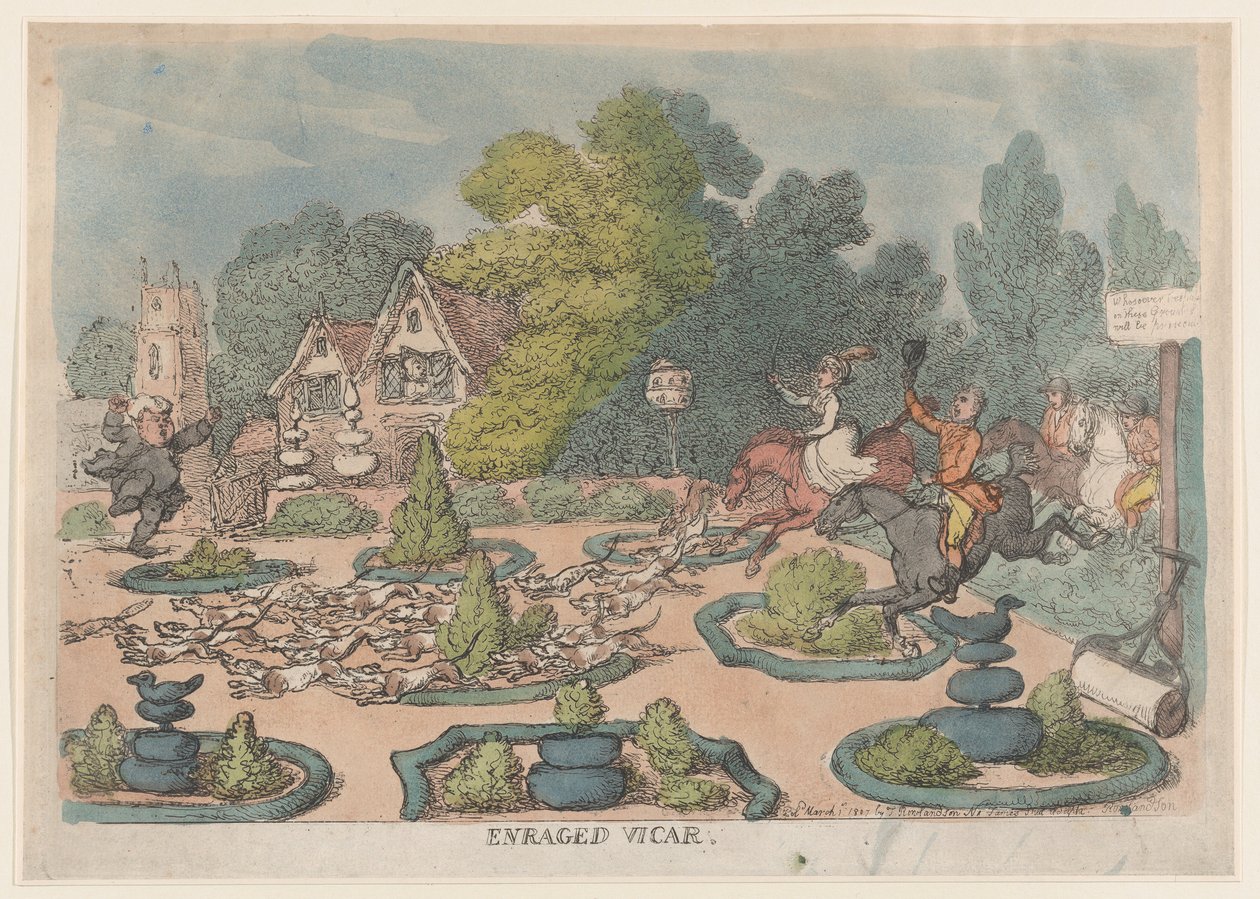 Woedende pastoor, 1 maart 1807 door Thomas Rowlandson