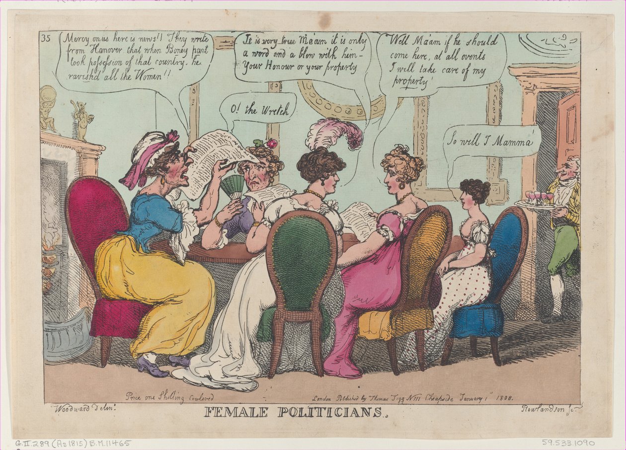 Vrouwelijke politici door Thomas Rowlandson