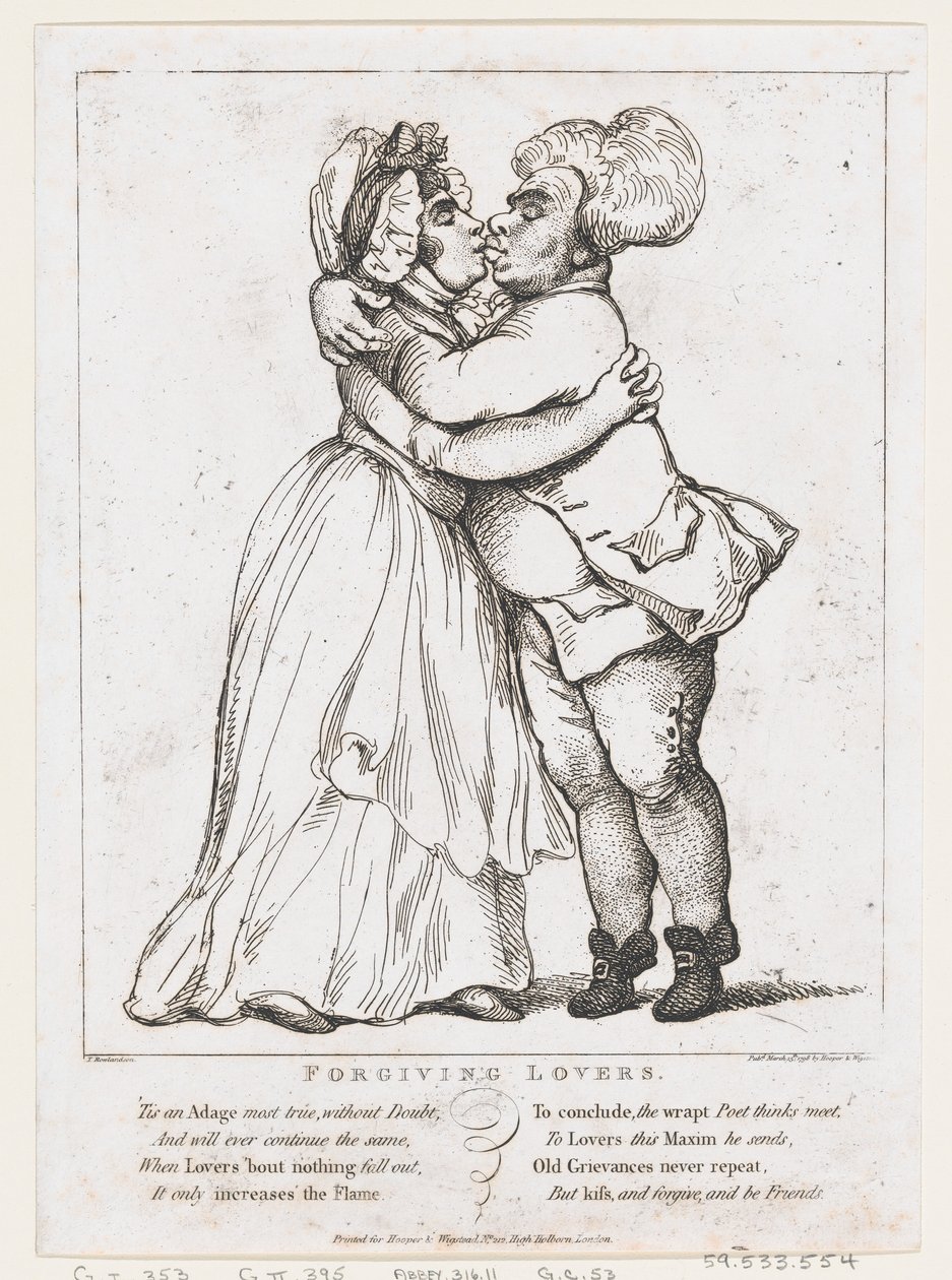 Vergevingsgezinde geliefden door Thomas Rowlandson