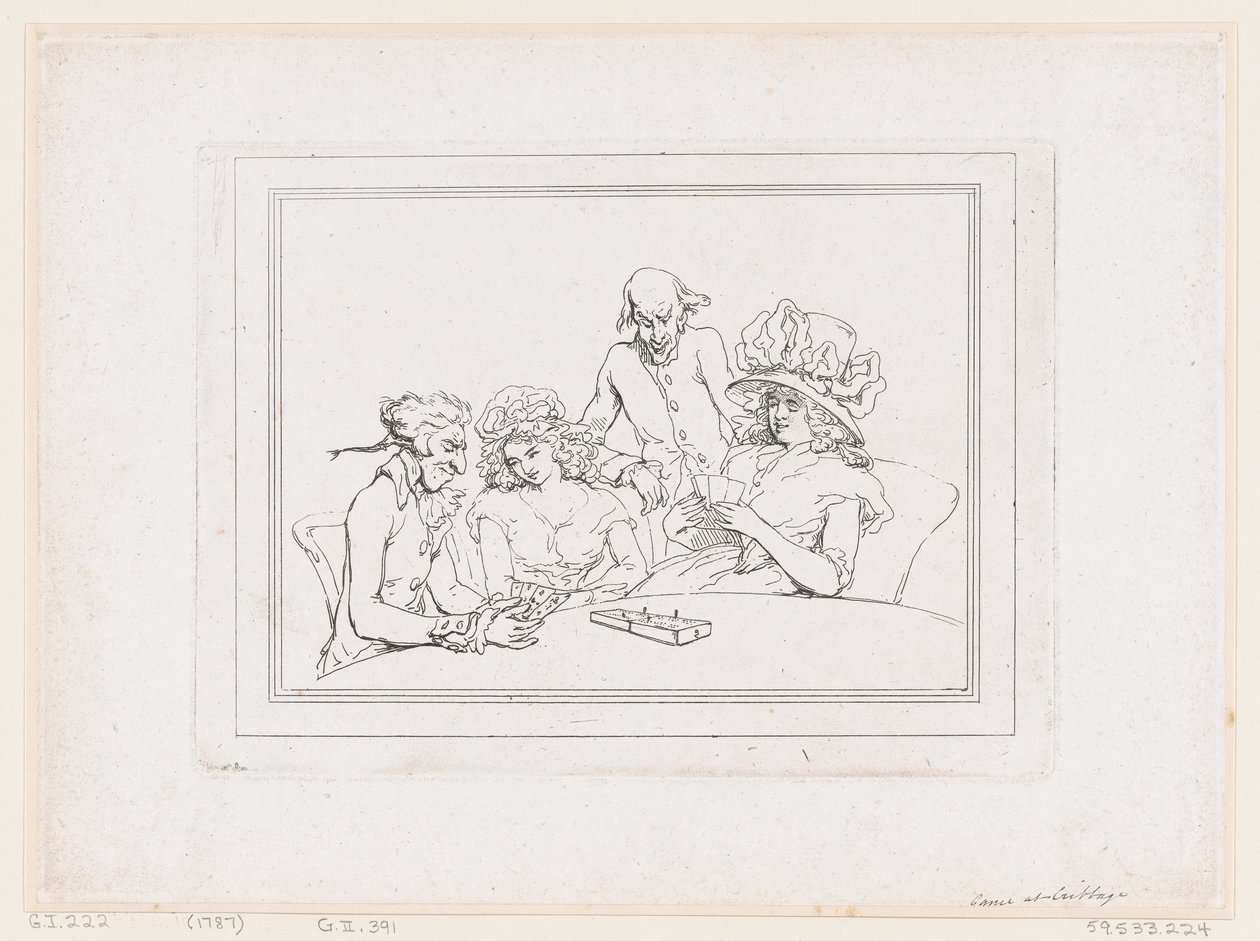 Een spelletje Cribbage door Thomas Rowlandson