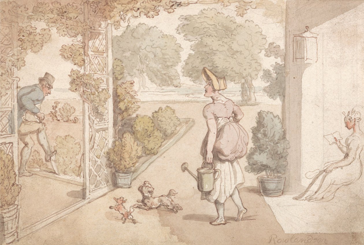 Tuinieren door Thomas Rowlandson