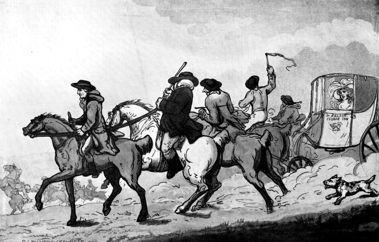 Naar de races gaan door Thomas Rowlandson