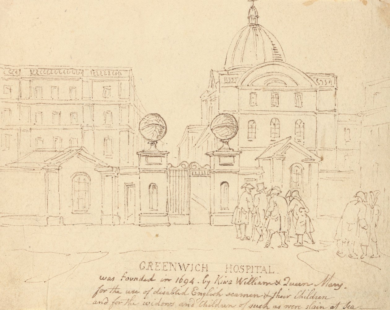 Greenwich-ziekenhuis door Thomas Rowlandson