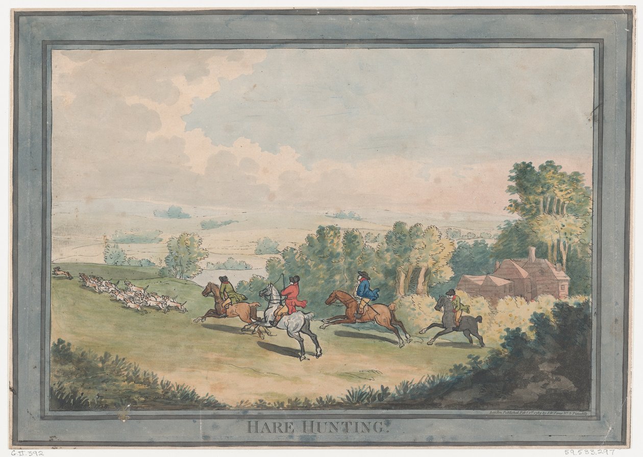 Hazenjacht door Thomas Rowlandson