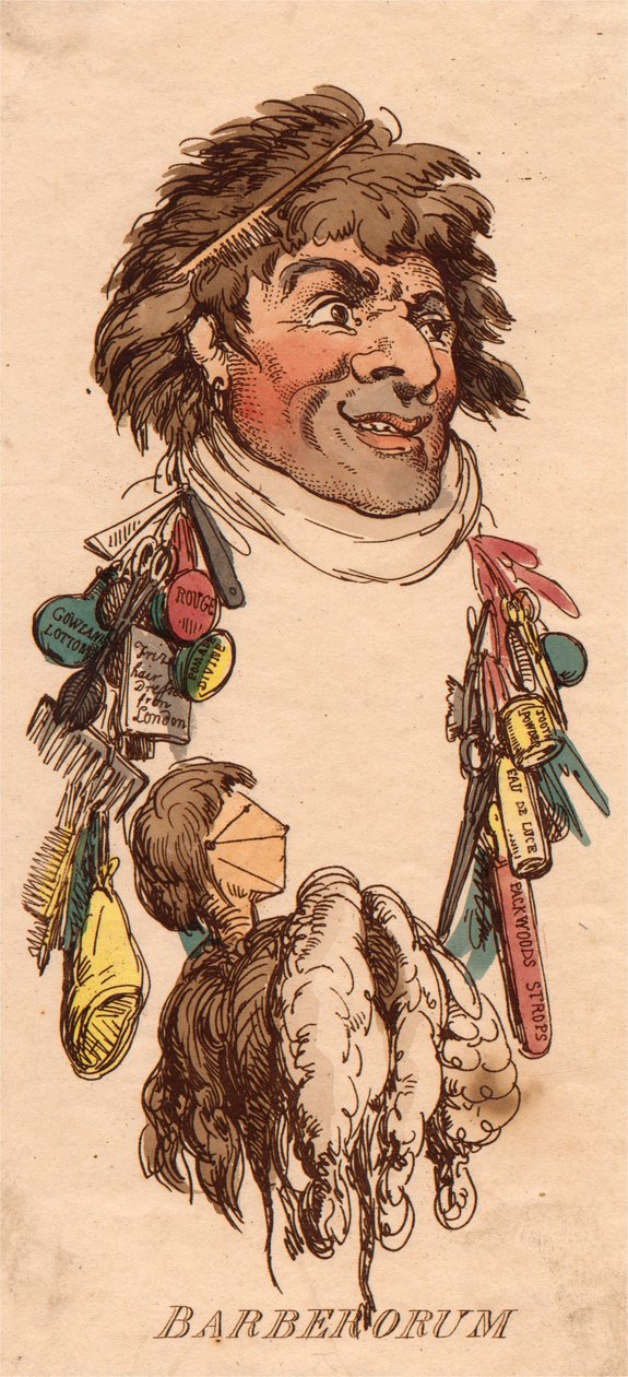 Koppen: Barberorum door Thomas Rowlandson