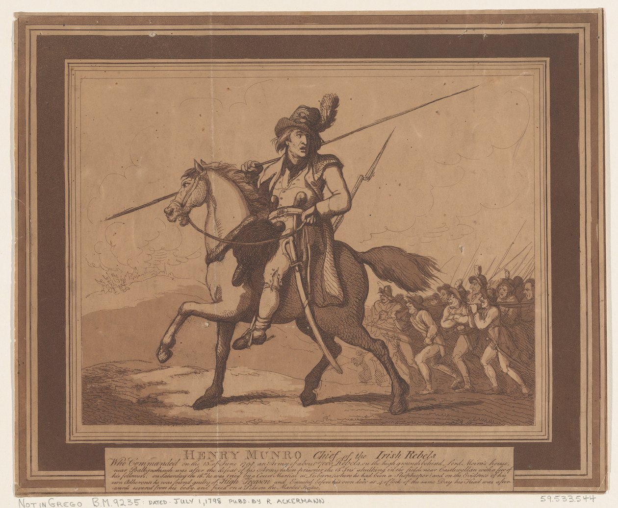 Henry Munro, leider van de Ierse opstandelingen door Thomas Rowlandson
