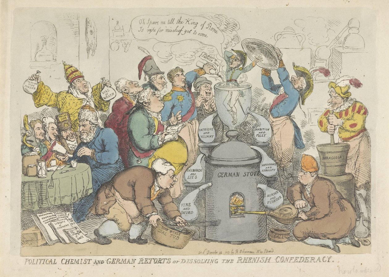 Het oplossen van de Rijnbond, 1813 door Thomas Rowlandson