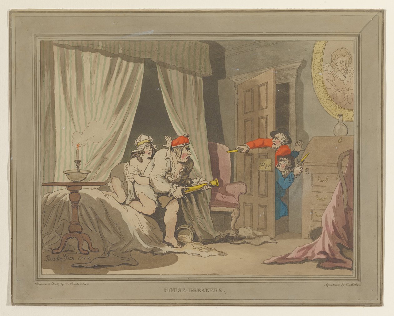Inbrekers door Thomas Rowlandson