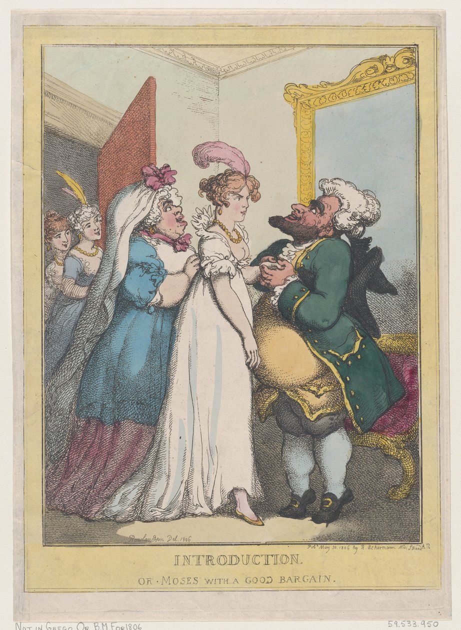 Inleiding, of Mozes met een Goede Koop, 23 juli 1806 door Thomas Rowlandson