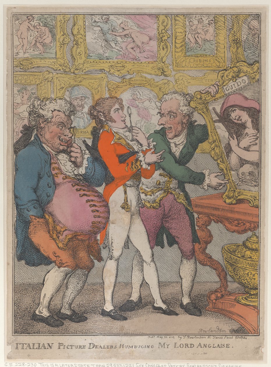 Italiaanse kunsthandelaren bedriegen mijnheer Anglaise, 30 mei 1812 door Thomas Rowlandson