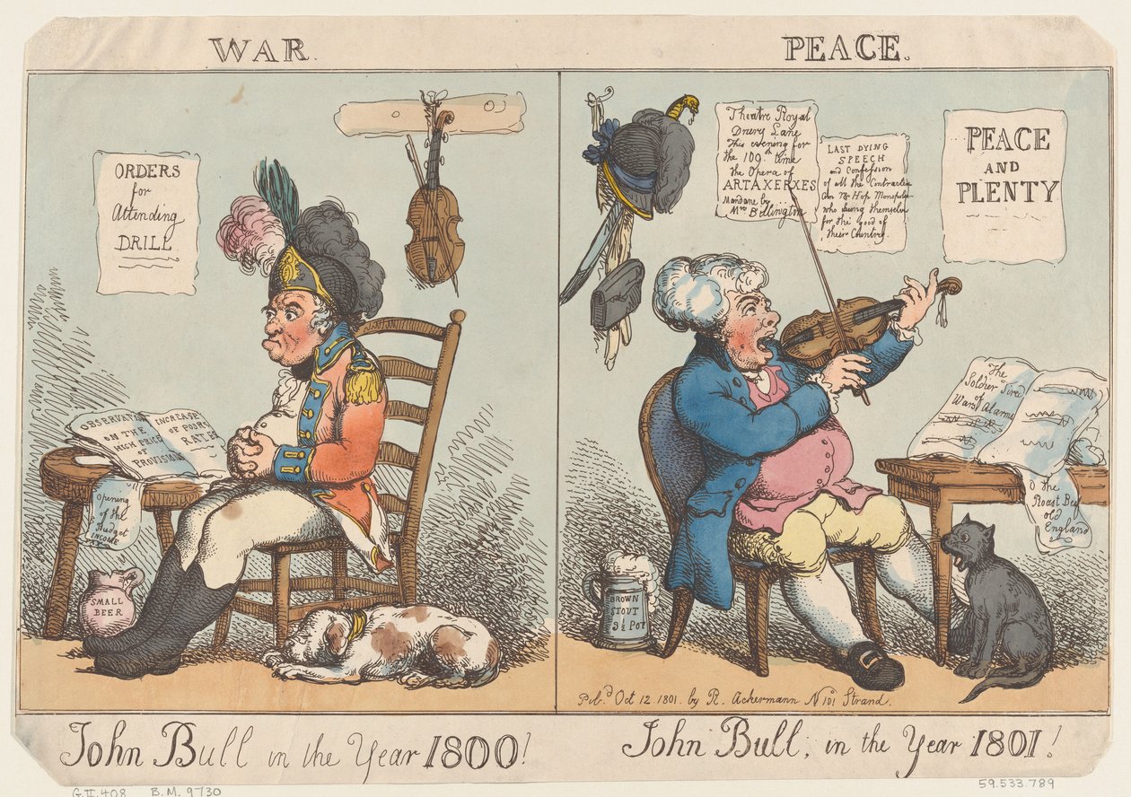 John Bull in het jaar 1800! John Bull in het jaar 1801! door Thomas Rowlandson