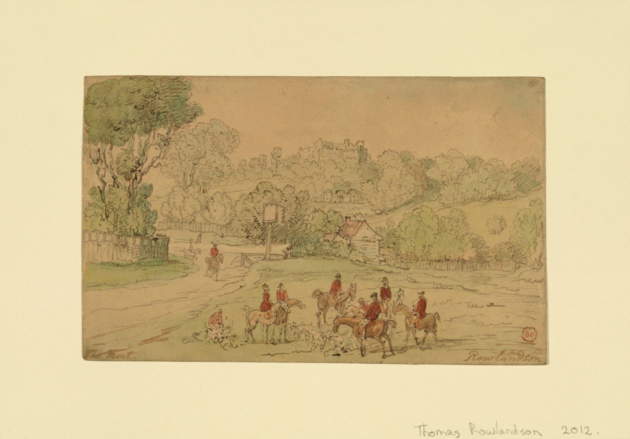Landschap met jachttafereel door Thomas Rowlandson