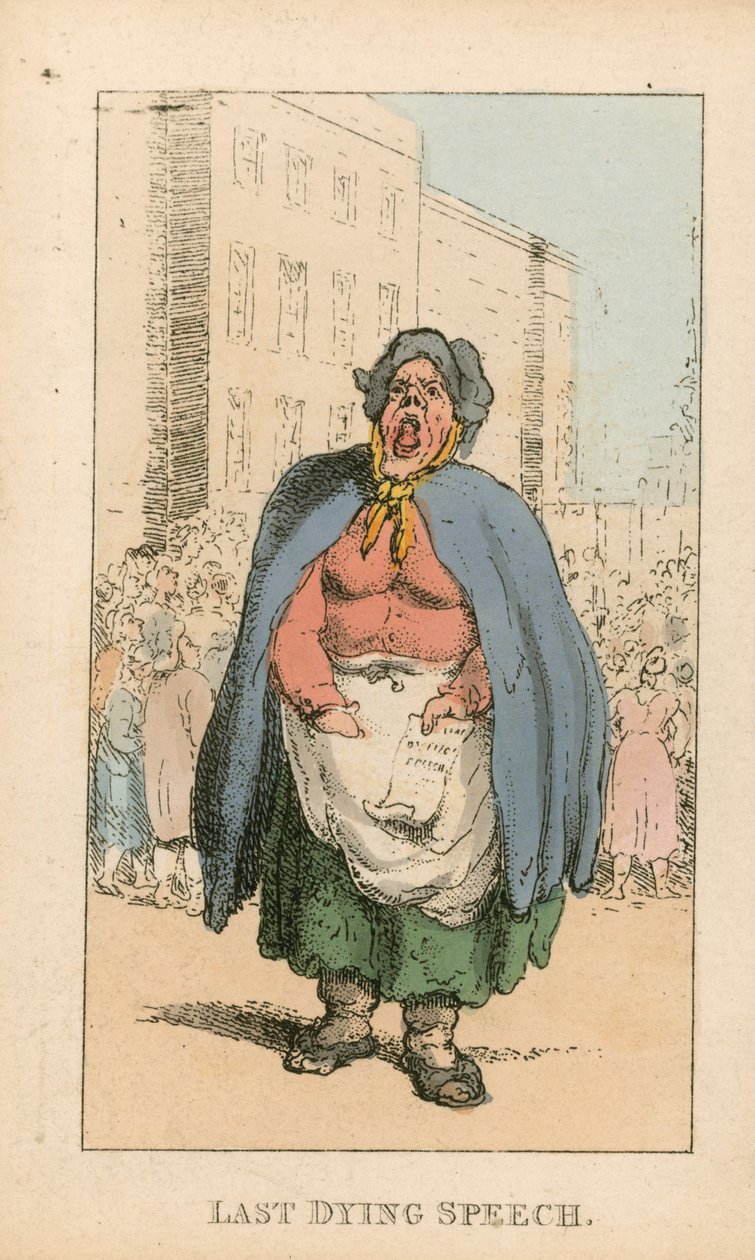 Last Dying Speech (ingekleurde gravure) door Thomas Rowlandson