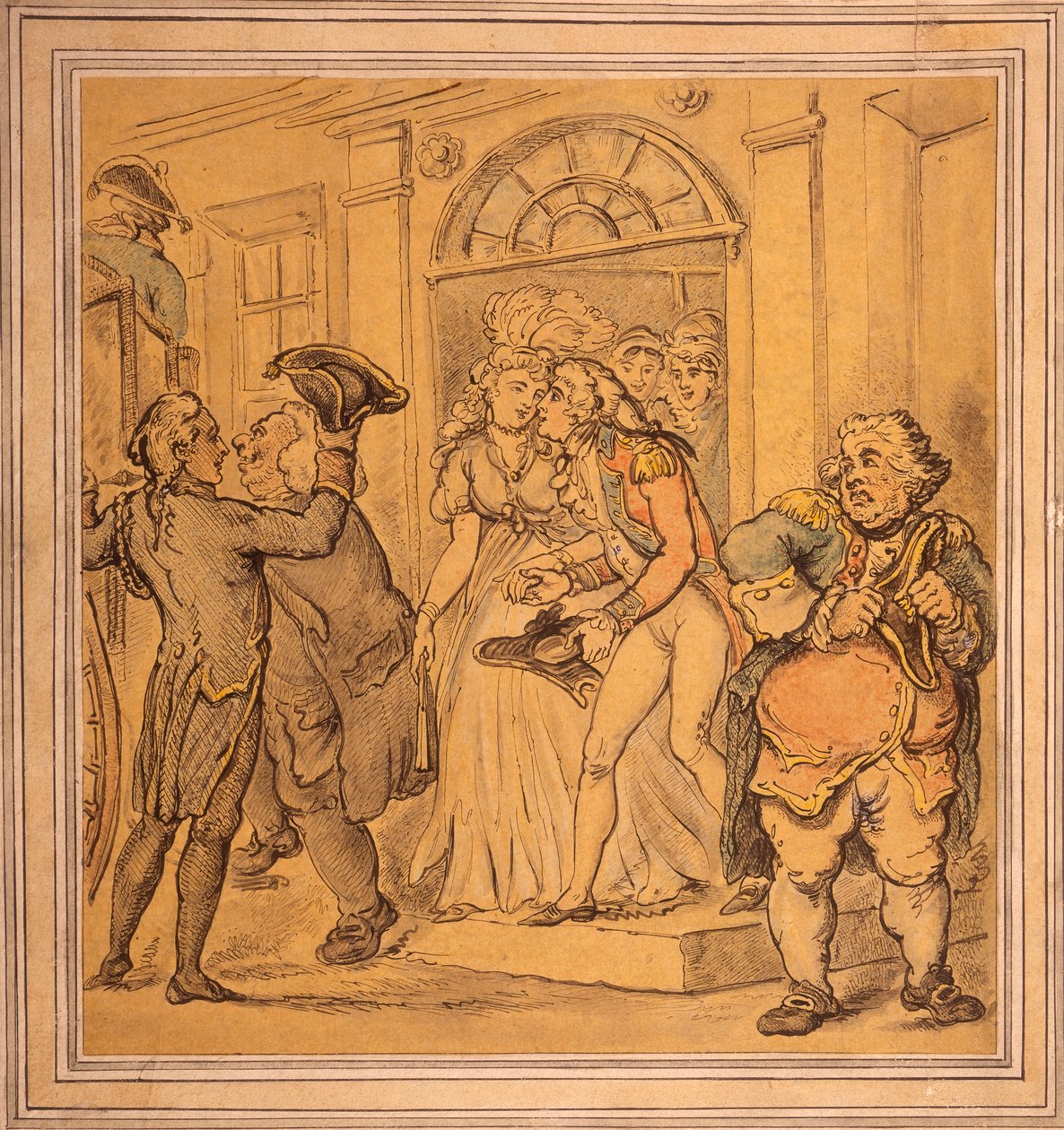 Vertrek na een feest, laat 18e-begin 19e eeuw door Thomas Rowlandson