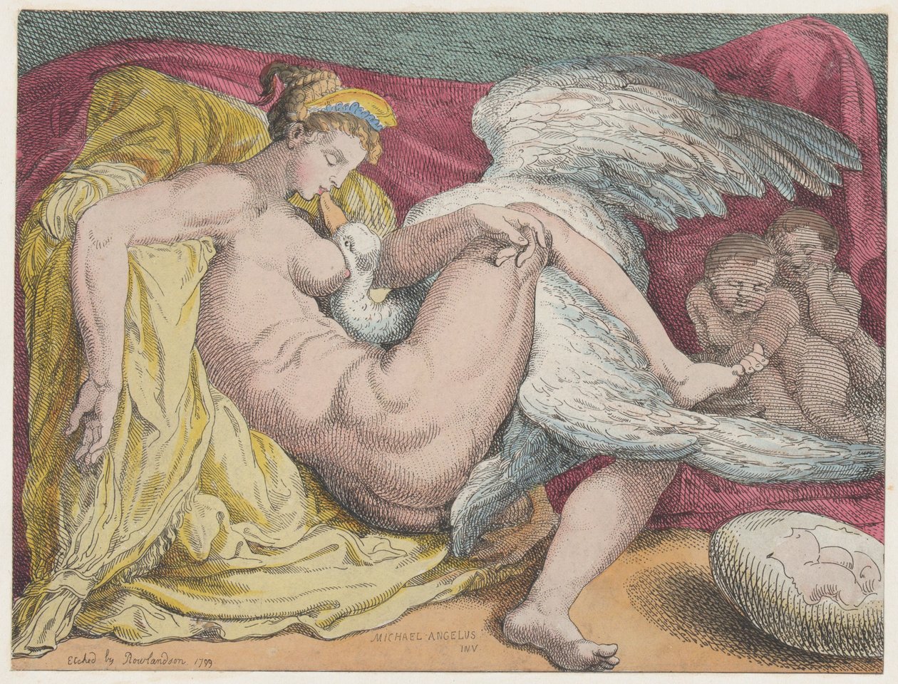 Leda en de zwaan door Thomas Rowlandson