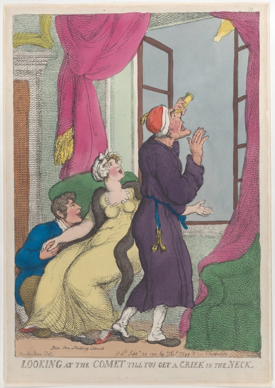 Kijken naar de komeet tot je een stijve nek krijgt, 20 september 1811 door Thomas Rowlandson