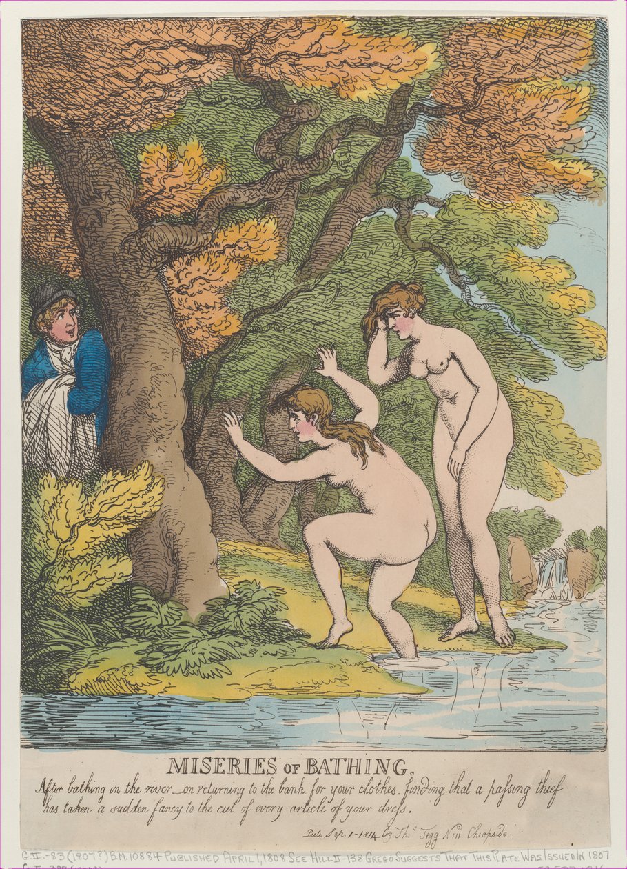 Ellende van het baden, [1 april 1808], heruitgegeven 1 september 1814 door Thomas Rowlandson