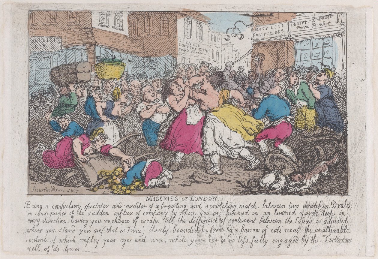 Ellende van Londen, 1807-08 door Thomas Rowlandson