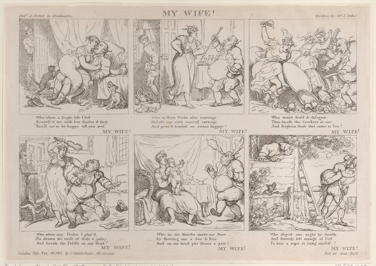 Mijn vrouw! door Thomas Rowlandson