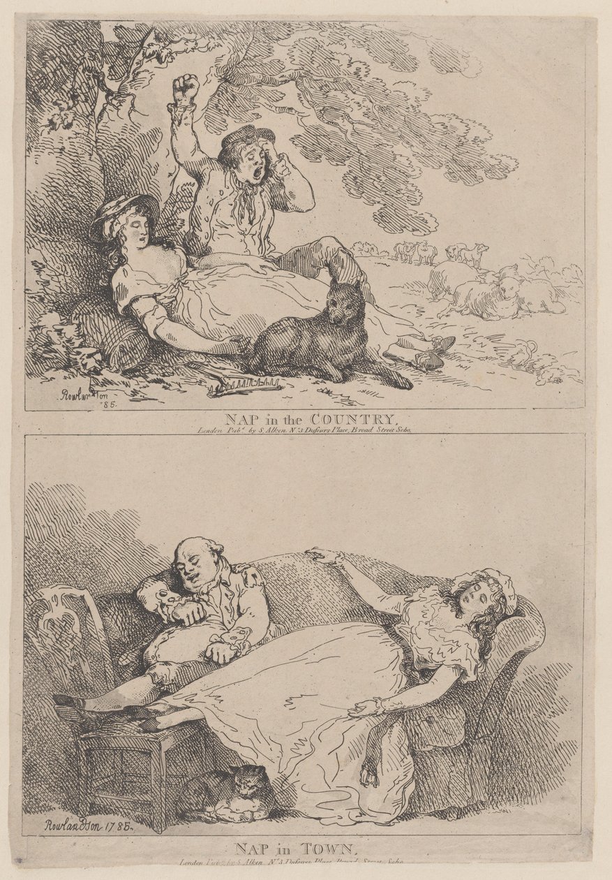 Nap in het Land, Nap in de Stad, 1785 door Thomas Rowlandson