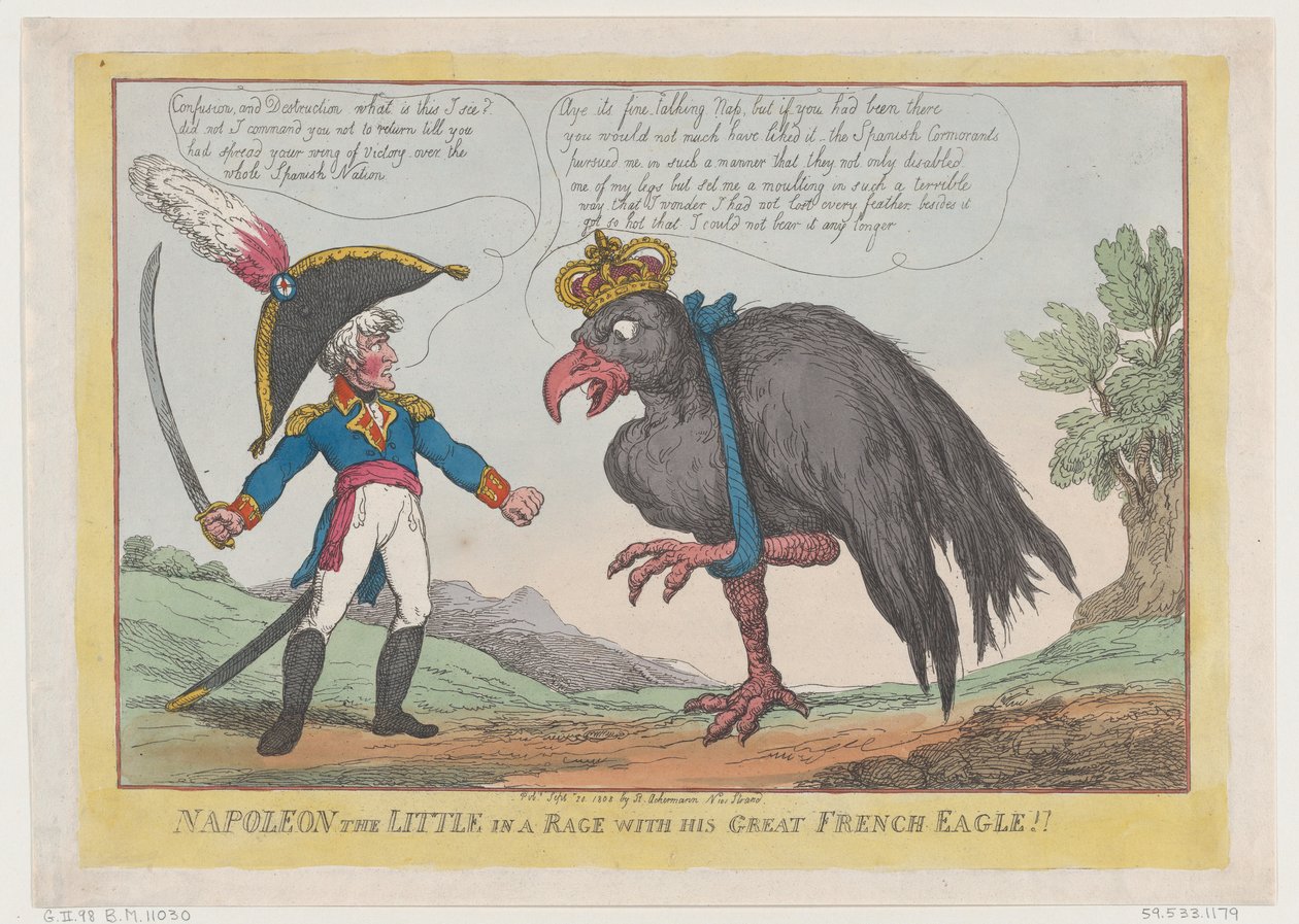 Napoleon De Kleine in Woede met Zijn Grote Franse Adelaar!!, 20 september 1808 door Thomas Rowlandson