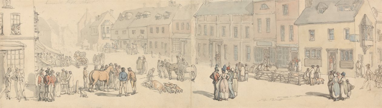 Newport High Street, Isle of Wight door Thomas Rowlandson