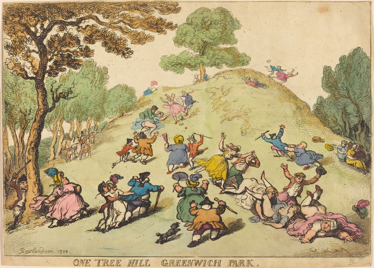 One Tree Hill, Greenwich Park door Thomas Rowlandson