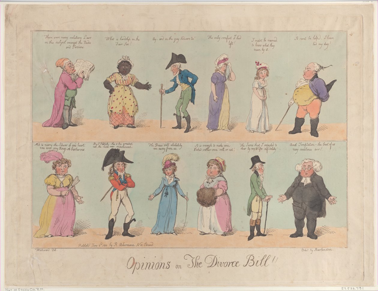 Meningen over de Echtscheidingswet!!, 2 juni 1800 door Thomas Rowlandson