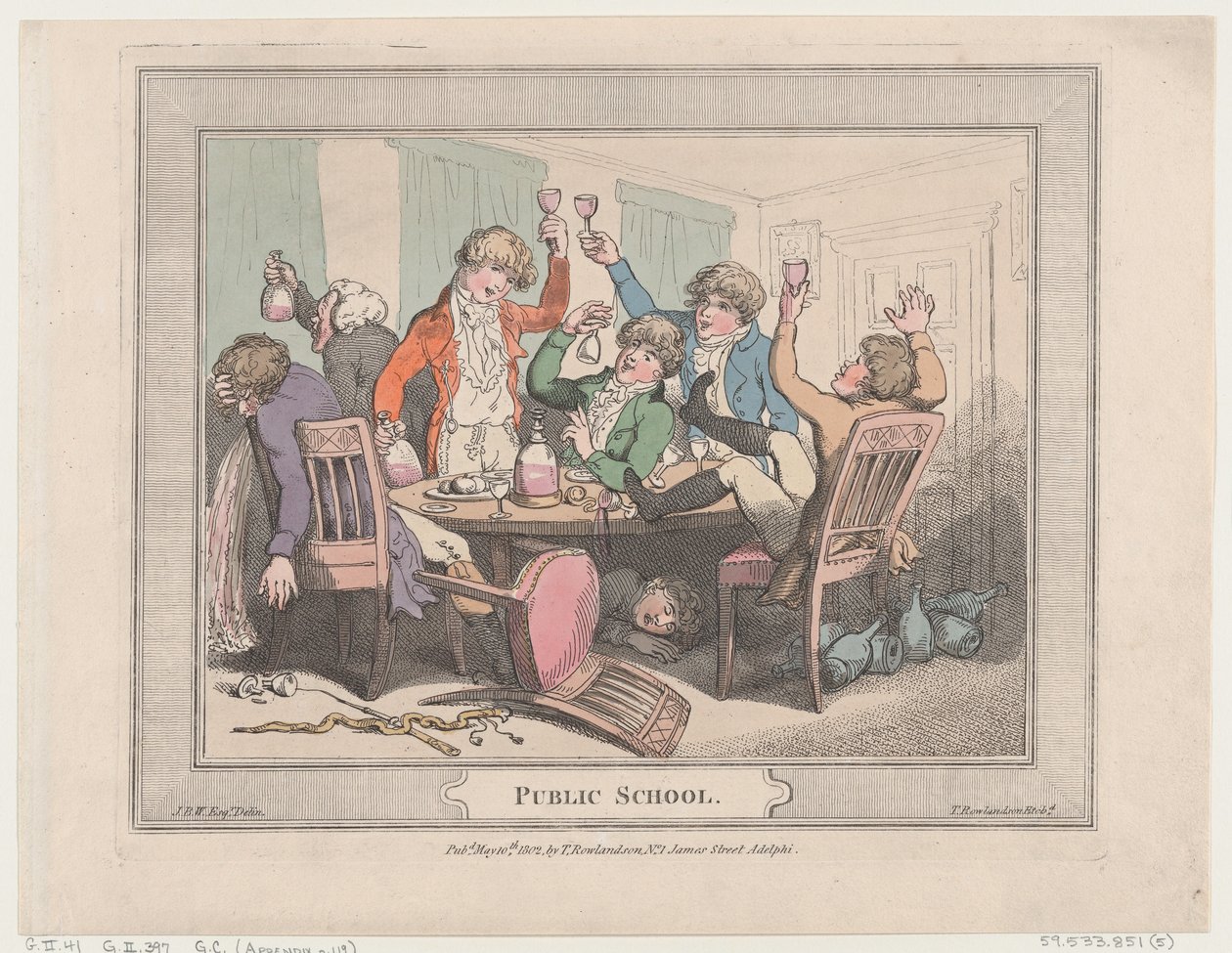 Openbare school, 10 mei 1802 door Thomas Rowlandson
